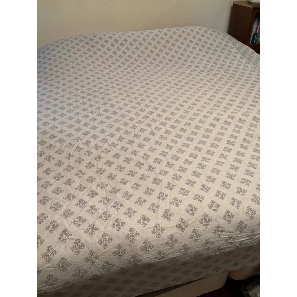 Rachel Ashwell Sheet Set Unisex Full White Purple Good Damask Floral‎ Cotton
